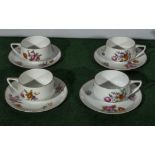 Four German cups and saucers Donatello design