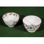 A Worcester decorated tea bowl and one other