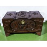 A Chinese camphor wood blanket chest. height 58cm x width 101cm x depth 57cm