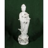 A Chinese Blanc de Chine figure of Quan Yin, 40cm high