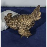 A cold painted bronze chicken A/F