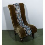 A Victorian nursing chair with beadwork upholstery