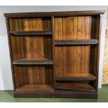 A large open fronted bookcase, size height 163.5cm x width 178cm x depth 31cm