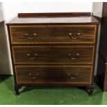 An Edwardian chest of three drawers