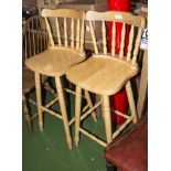 Pair of pine kitchen stools