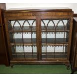 A mahogany bookcase with glazed doors