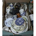 A box containing pottery and china