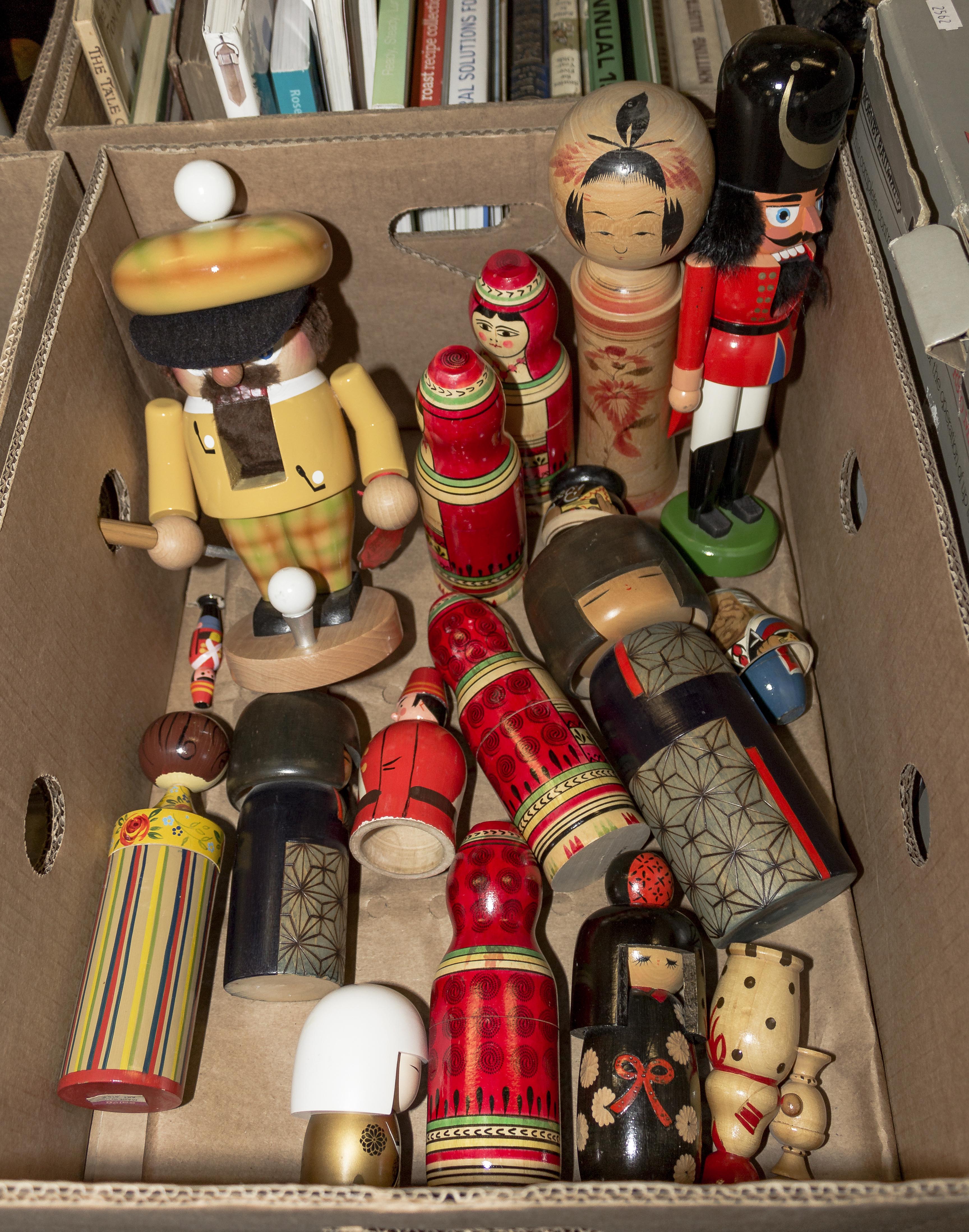 A box of wooden figures