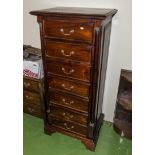 A reproduction mahogany column chest