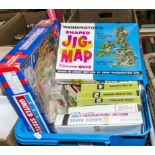 Box of jigsaws and other Items