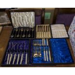 Four boxed sets of silver plated cutlery