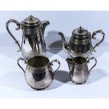 A four piece silver plated tea service