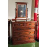 A Late Victorian chest with mirror back,