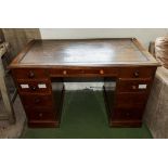 A Victorian mahogany pedestal desk.