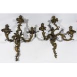 A pair of French ormolu wall sconces