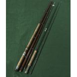 A Daiwa Whisker 2 piece fly fishing rod 6-8 WJ 98/10 together with a Bruce Walker hand built 3 piece