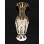 An overlay glass vase,