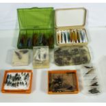 Eight boxes containing fishing flies
