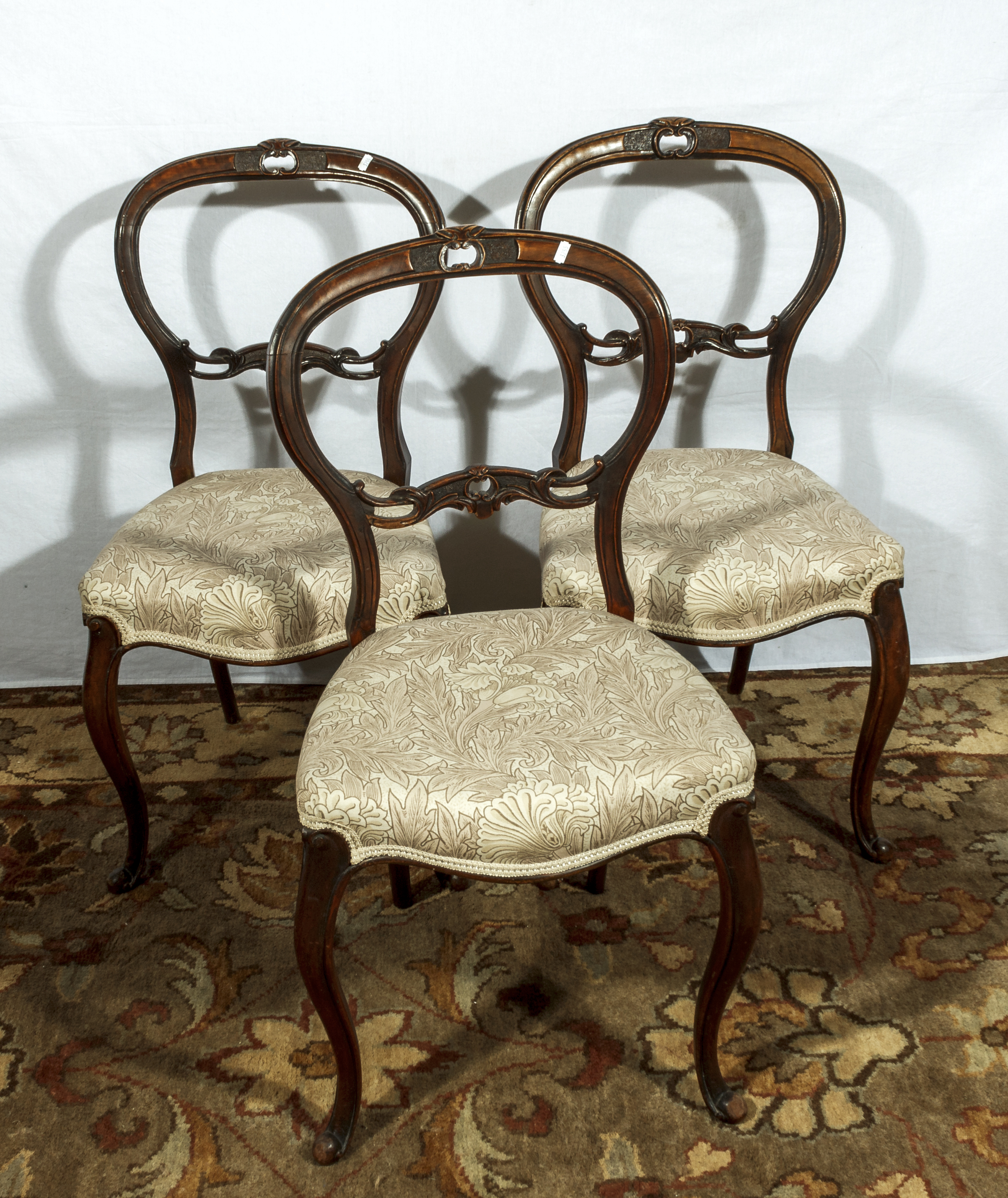 Three balloon back dining chairs