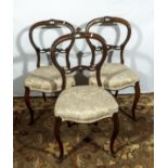 Three balloon back dining chairs