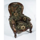 A doll's cabriole legged chair