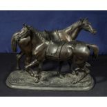 A spelter horse group