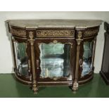 A 20th century walnut marble top cabinet.