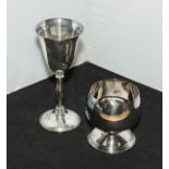 Two silver plated goblets