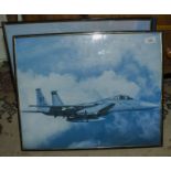 Three framed prints of aircraft
