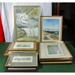 A quantity of framed prints and watercolours