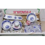 A box of china and glass ware