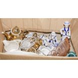 A box containing pottery and glass ware