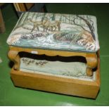 Two upholstered foot stools