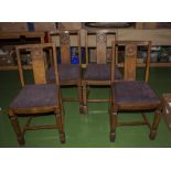 Four upholstered dining chairs