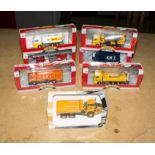 Seven diecast model trucks