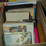 A box of books and other items