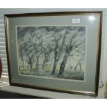 A framed mixed medium picture
