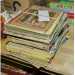 A bundle of comics and books