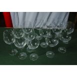 A quantity of wine glasses