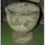 A reconstituted stone garden urn 50cm high x 45cm wide