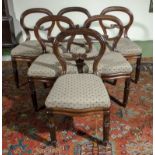 Six Victorian mahogany balloon backed dining chairs