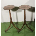A pair of 19th century Japanned candle stands. Provenance part of Dunlop Estate