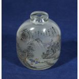 Chinese internally painted snuff bottle of large size, signed with red seal mark and characters