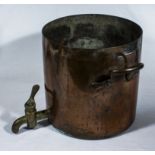 A copper hot water range pot