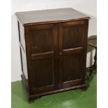 An oak collectors cabinet height 97cm width 74cm depth 54