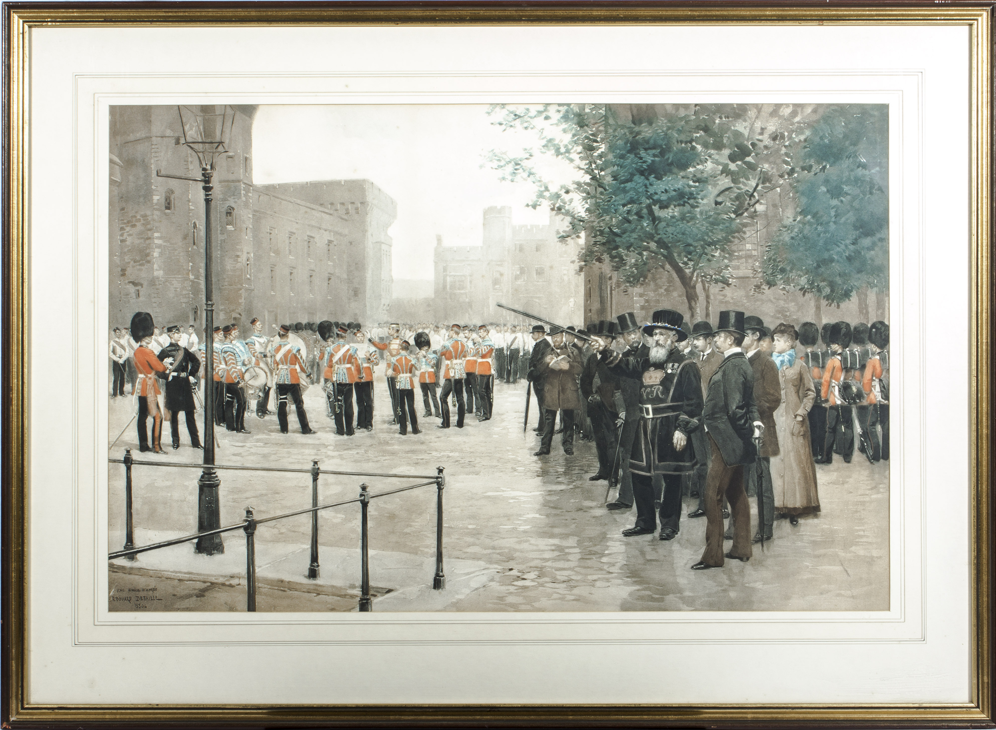 A framed military print size 47cm x 69cm