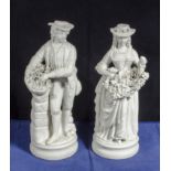 A pair of parian ware figures