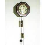 A rosewood and mother of pearl Wag O The Wall clock