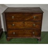 A Georgian mahogany three drawer chest