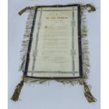 An Indian honorary proclamation scroll given to Sir John Woodburn, Lieutenant General of Bengal,